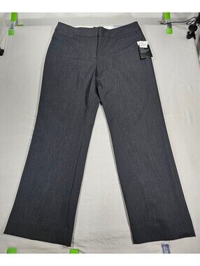 Liz Claiborne Audra Classic Pants 14PS Petite Charcoal Straight Leg NWT